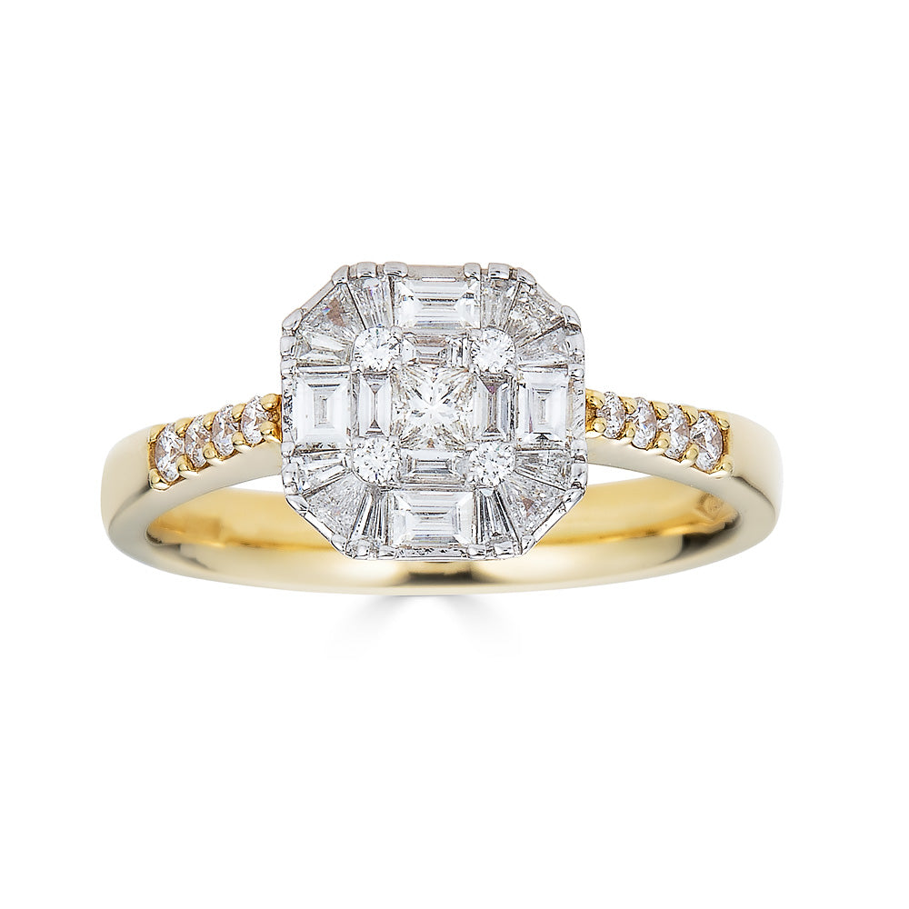 Zydo-Ring mit Illusionsdiamanten, Gelbgold 54798
