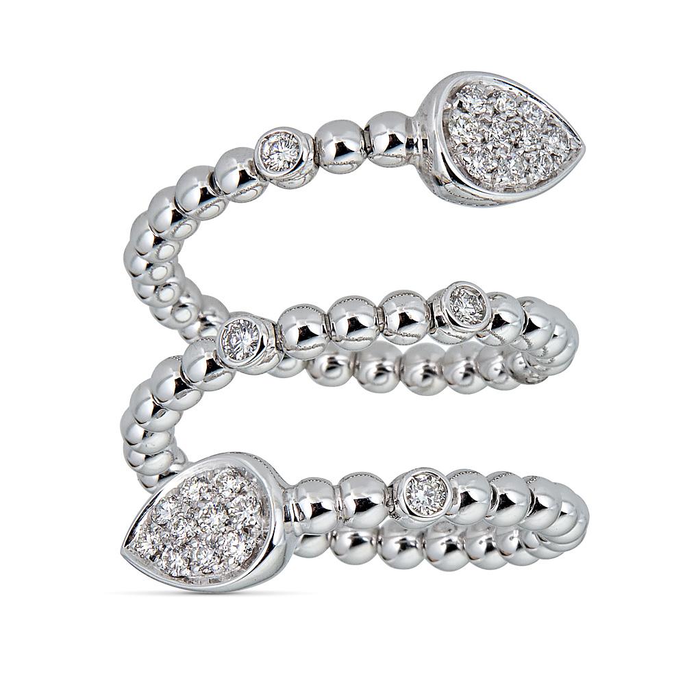 Zydo spiraalring met pavé diamanten witgoud 54977