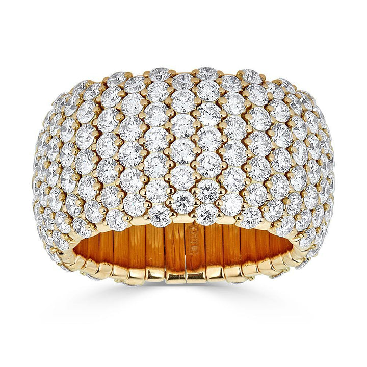 Breiter elastischer Zydo-Diamantkuppelring aus Gelbgold 57617
