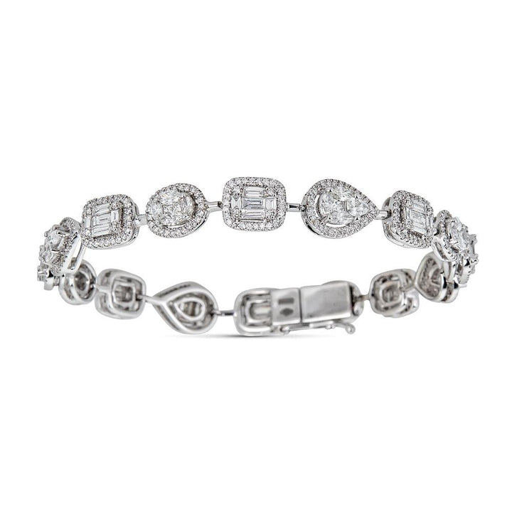 Zydo-Armband mit abwechselnd runden und Fancy-Diamanten in Weißgold 60673