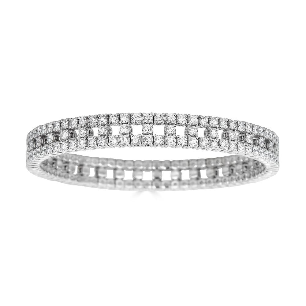 Zydo elastische armband met ronde diamanten witgoud 61337