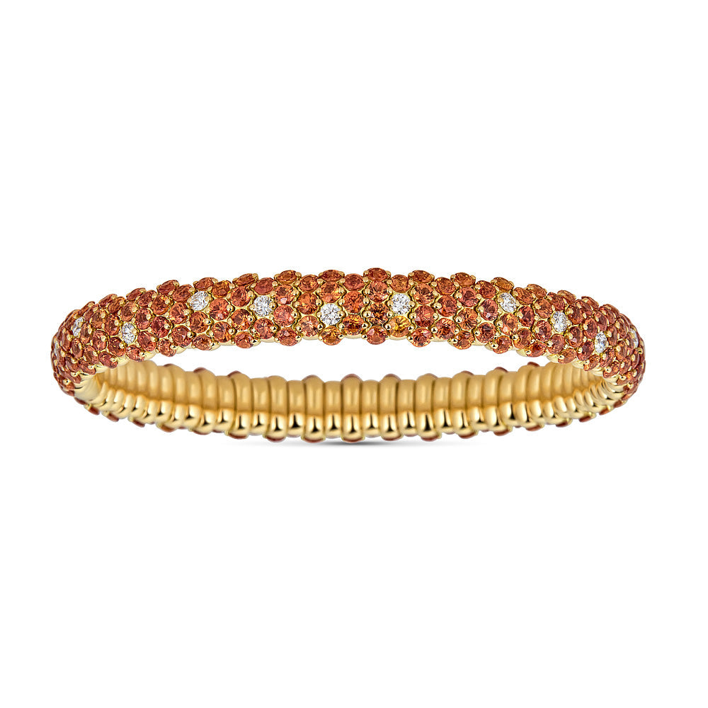 Zydo-Gelbgold-Orange-Saphir-gewölbtes elastisches Armband 61457