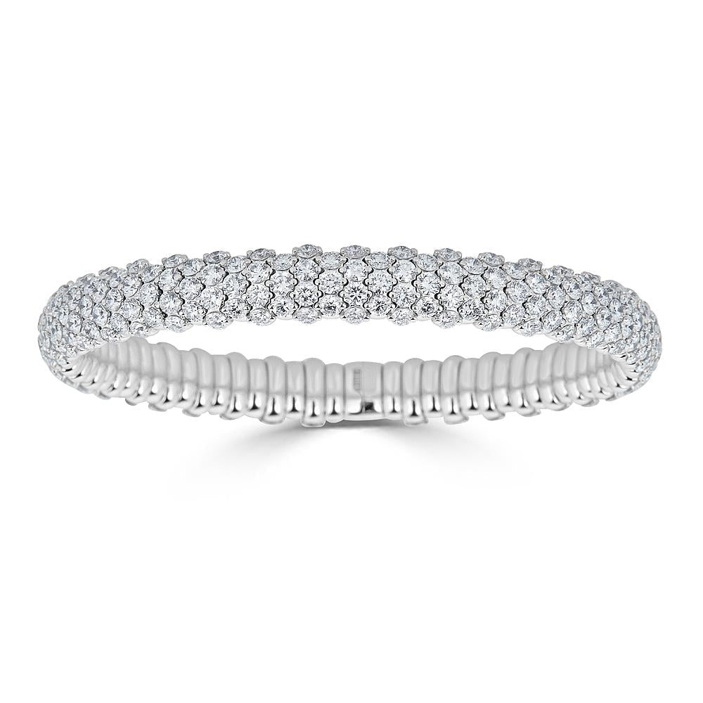 Zydo koepelvormige elastische armband met witgouden diamanten 61568