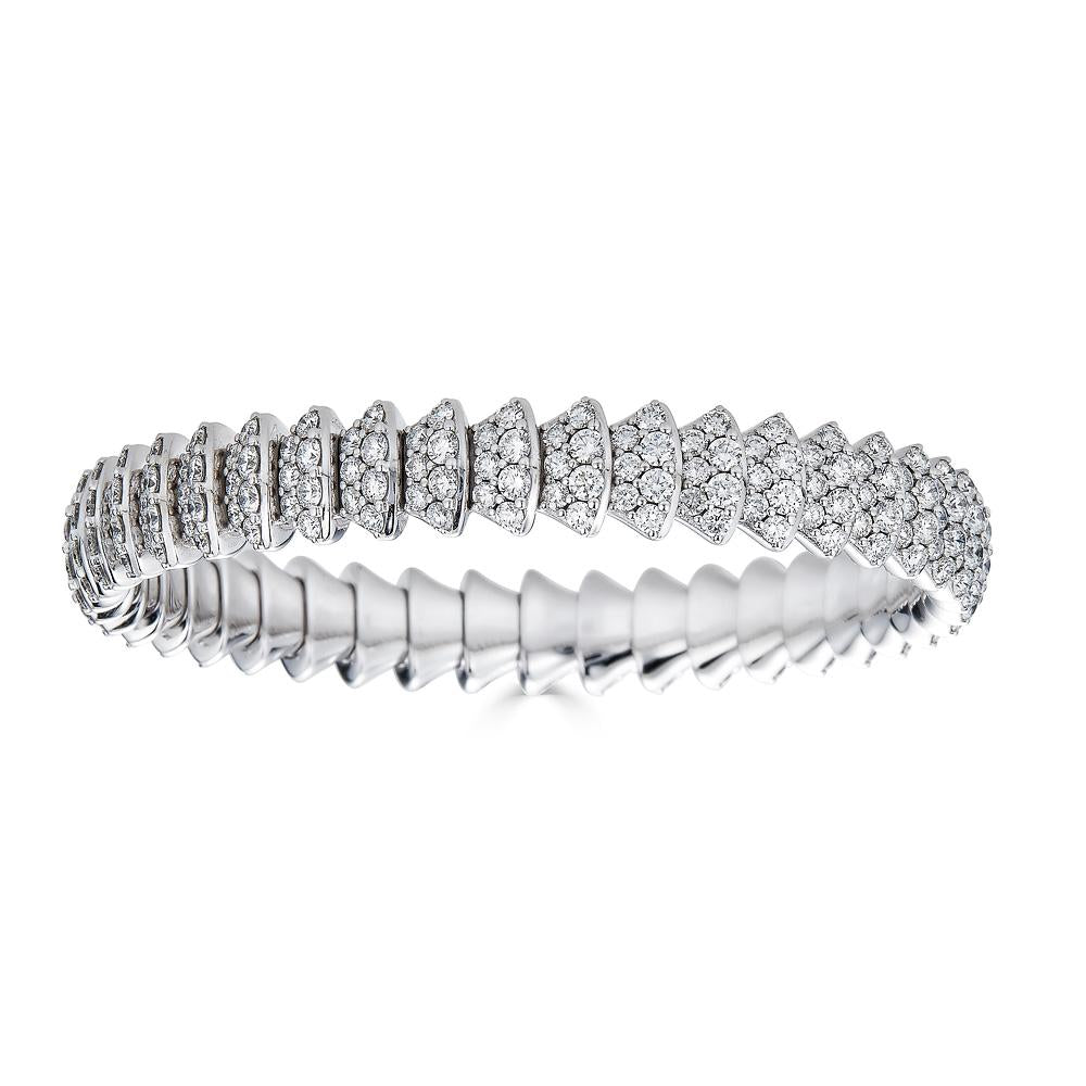 Zydo elastische armband met meerdere elementen in witgoud 62060