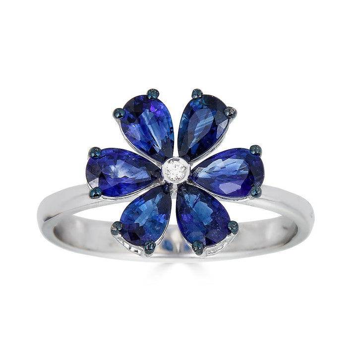 Zydo-Ring mit Diamantblume und roségoldfarbenen Edelsteinen 63841