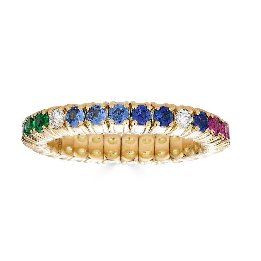 Zydo Stretch-Regenbogen-Eternity-Ring Gelbgold 63152