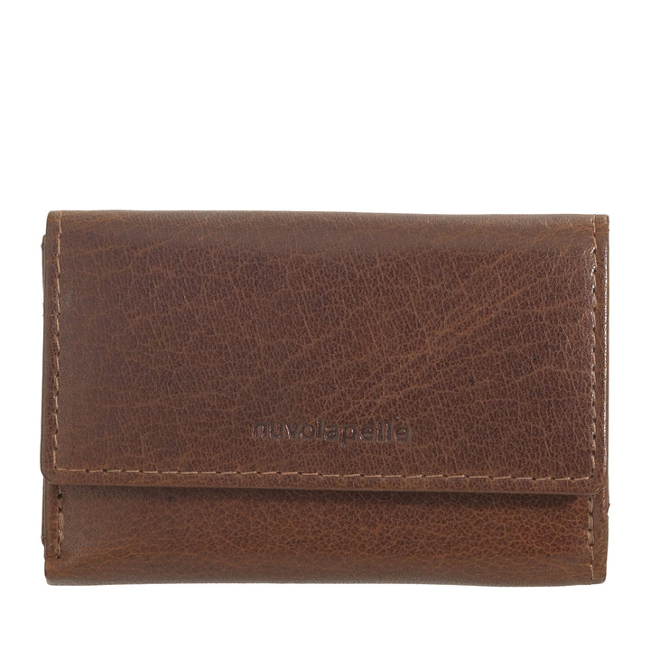 Nuvola Pelle Kleine Herrenbrieftasche aus Büffelleder, dreifach faltbar, mit Münzfach, Geldscheinhalter und Münzfach