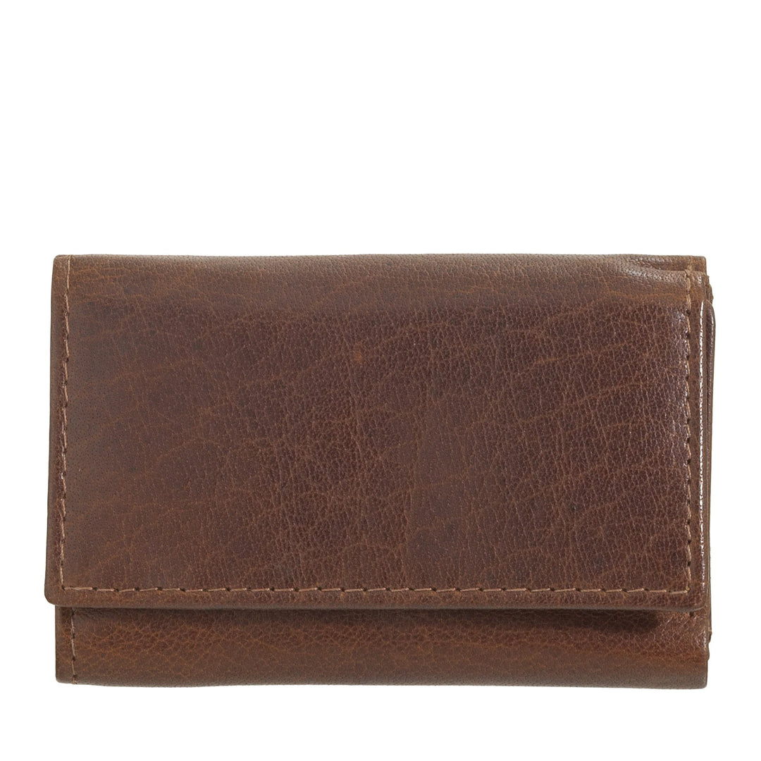 Nuvola Pelle Kleine Herrenbrieftasche aus Büffelleder, dreifach faltbar, mit Münzfach, Geldscheinhalter und Münzfach