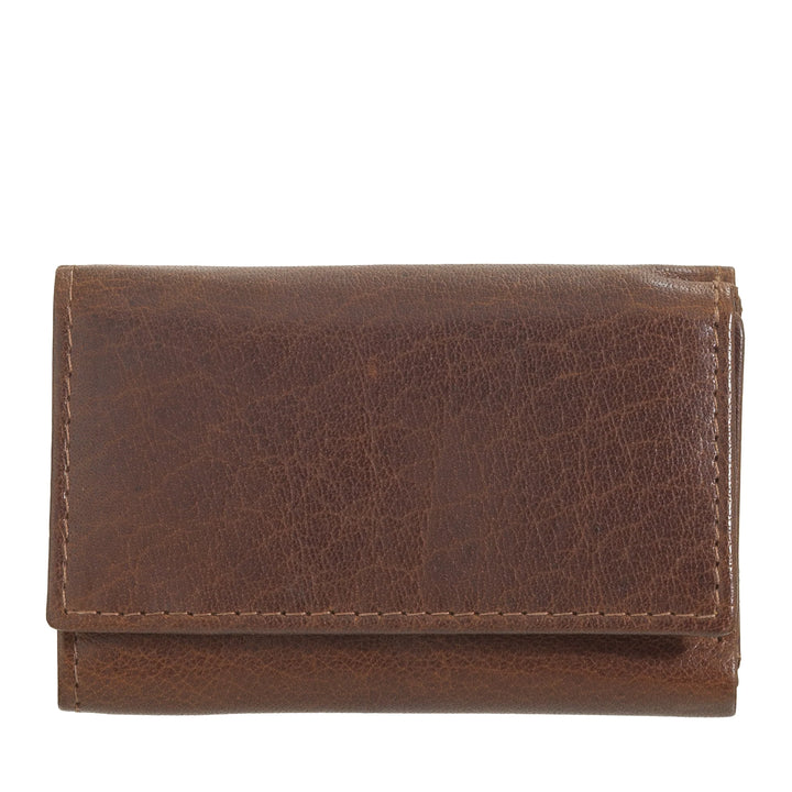 Nuvola Pelle Kleine Herrenbrieftasche aus Büffelleder, dreifach faltbar, mit Münzfach, Geldscheinhalter und Münzfach