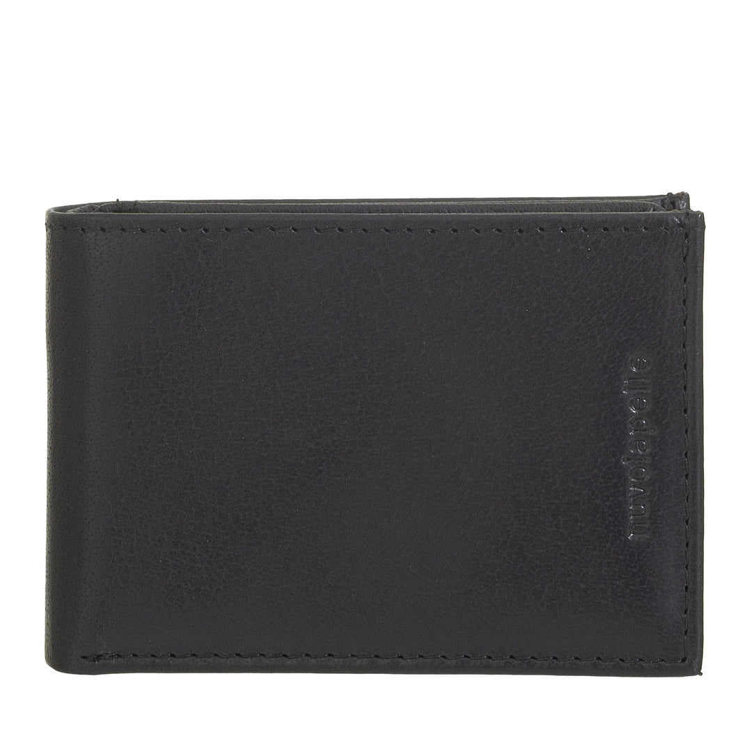 Nuvola Pelle Mini Kleine Herren-Geldbörse aus Büffelleder mit Tasche – Kleine Jacken-Geldbörse mit Münzfach, Taschen mit transparentem Netz