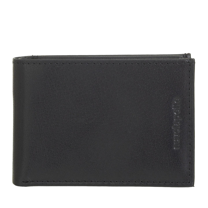 Nuvola Pelle Mini Kleine Herren-Geldbörse aus Büffelleder mit Tasche – Kleine Jacken-Geldbörse mit Münzfach, Taschen mit transparentem Netz