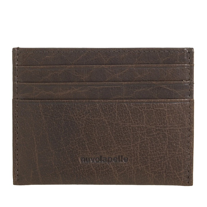 Nuvola Pelle slanke creditcardhouder voor heren en dames van buffelleer - slanke leren portemonnee met 6 kaartsleuven