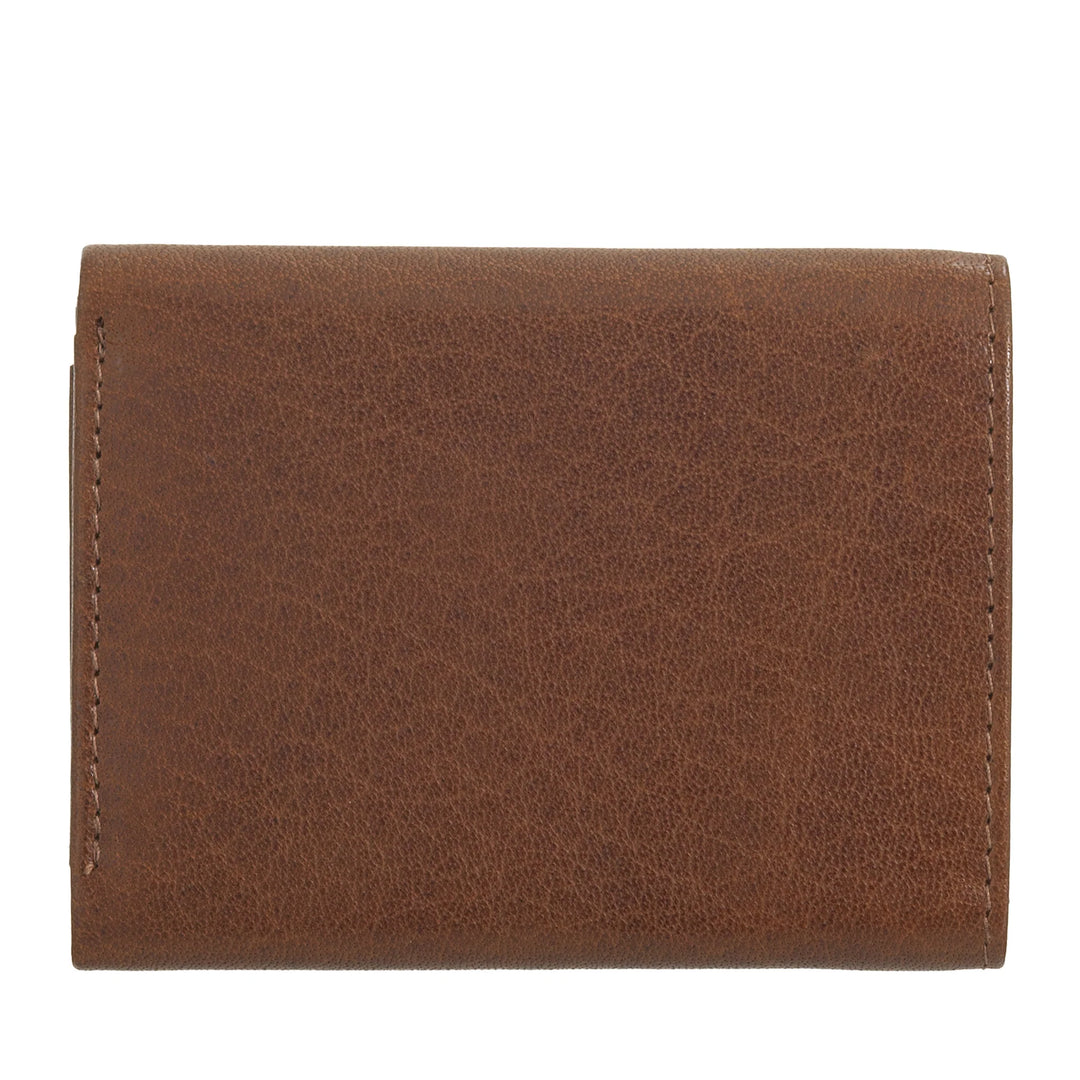 Kleine Geldbörse von Nuvola Pelle für Damen und Herren aus Büffelleder – elegante Trifold-Geldbörse mit Knopf, Münzgeldbörse, Fächer für Karten, Karten und Geldscheine