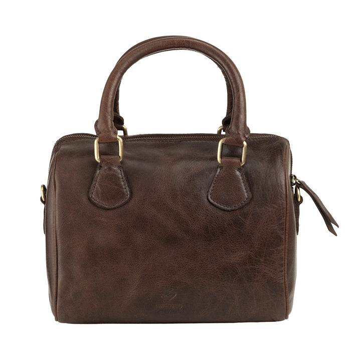 Nuvola Leren Dameshandtas van Echt Buffelleer met Verstelbare Schouderriem – Elegante Vintage Handtas met Ritssluiting en Dubbele Handgreep