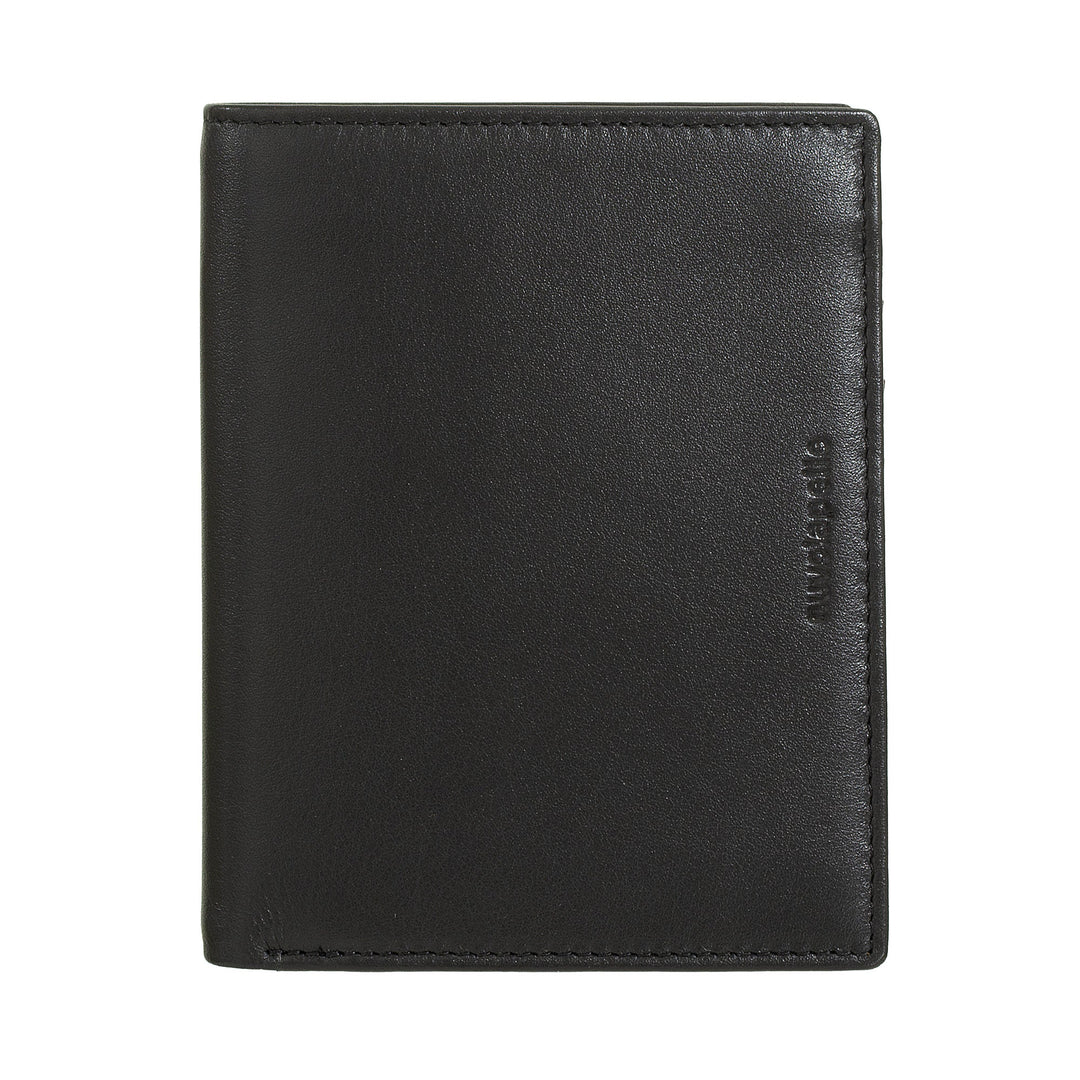 Nuvola Pelle Herren-Brieftasche aus vertikalem Leder – große Geldbörse mit mehreren Fächern für Münzen, Dokumente, Kreditkarten und Karten