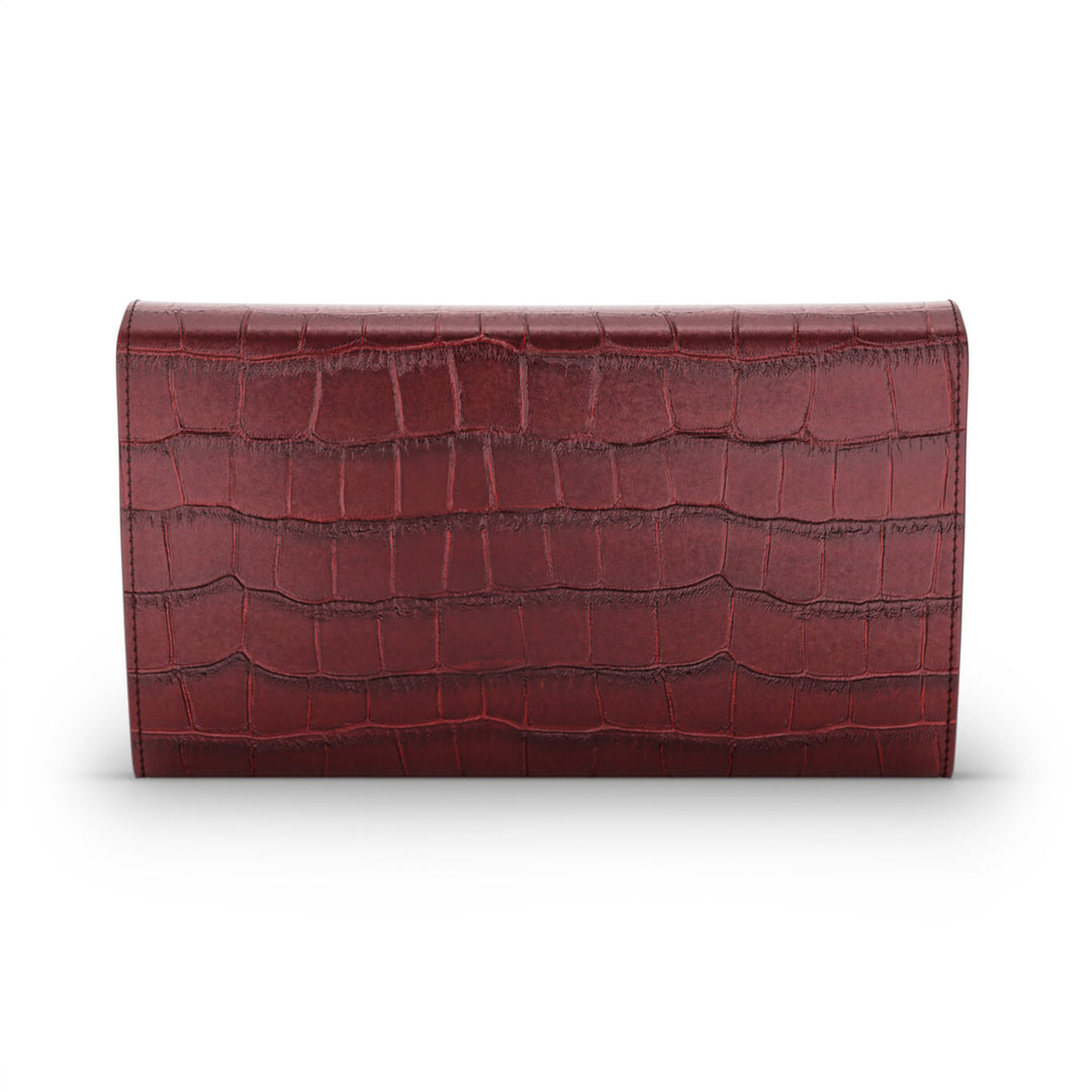 Giovanni Raspini continental wallet jungle croco burgundy leather Wallet in leather and white bronze decoration L0033