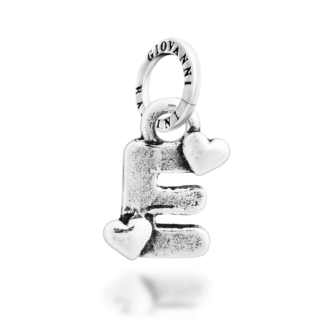 Giovanni Raspini Charm "E" Little Hearts - Silver Charm - 12781