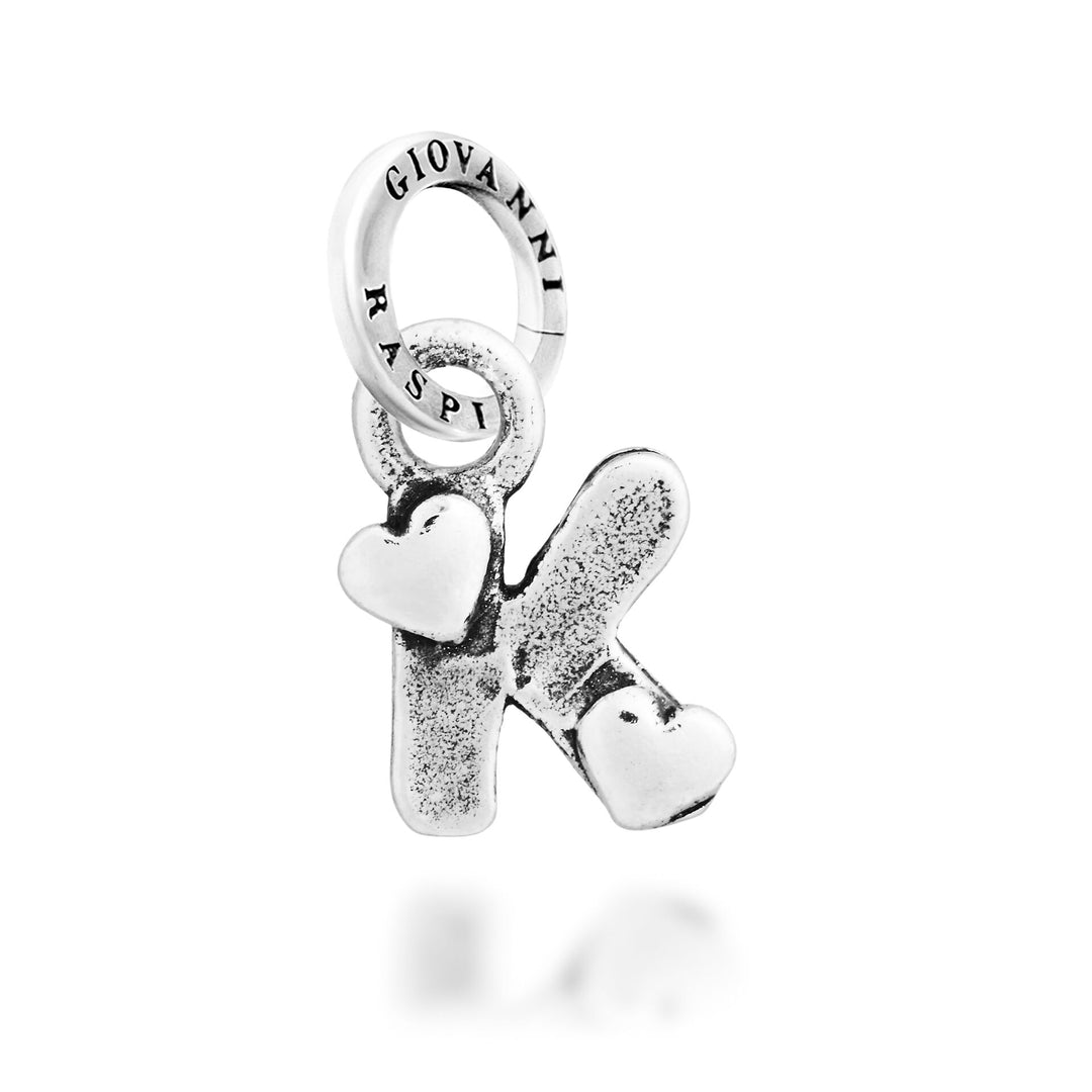 Giovanni Raspini Charm „K“ Little Hearts – Silber Charm – 12787