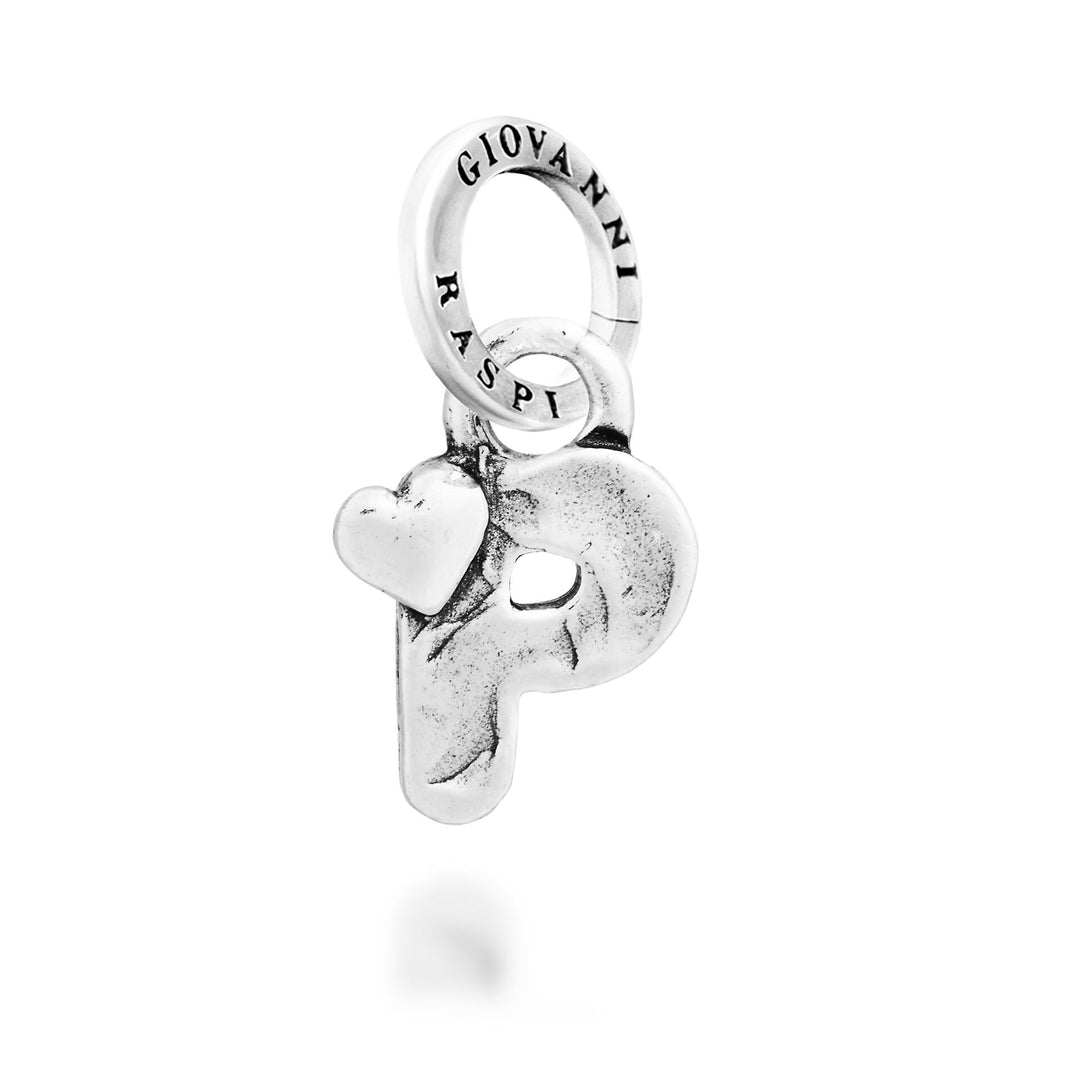 Giovanni Raspini Charm „P“ kleines Herz – Silber Charm – 12792