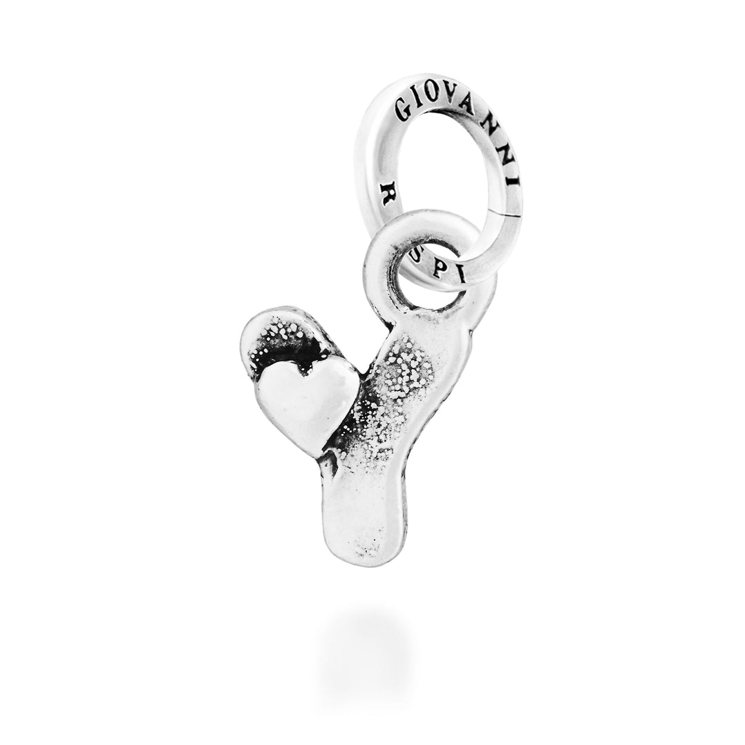 Giovanni Raspini "Y" Little Heart Charm - Silver Charm - 12801