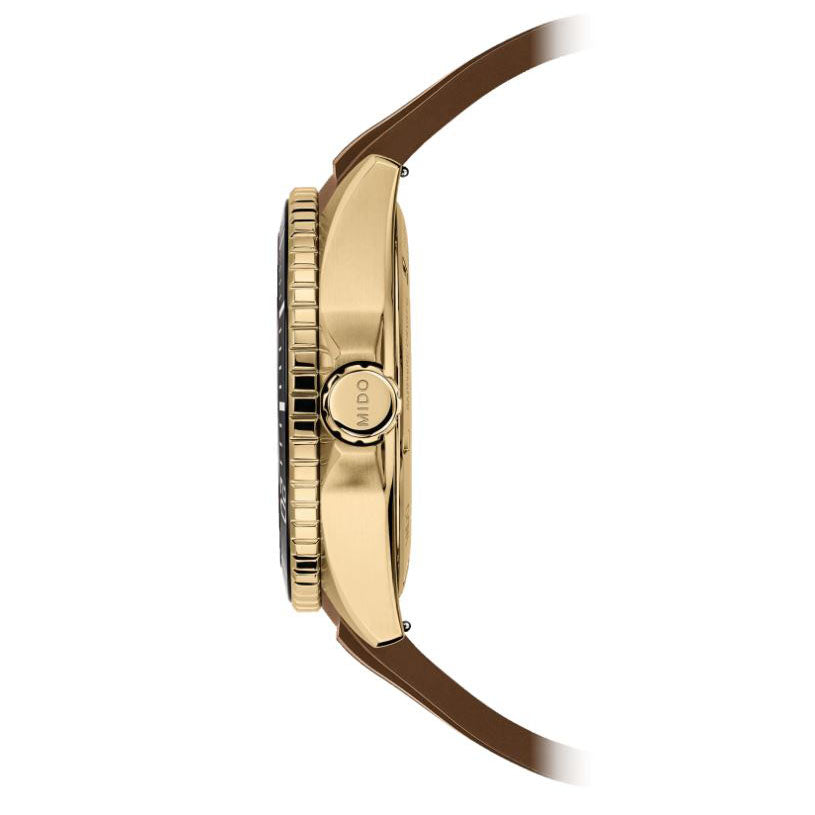 Mido-Uhr Ocean Star GMT 44 mm, schwarzer Automatikstahl, PVD-Gelbgold-Finish M026.629.37.291.00