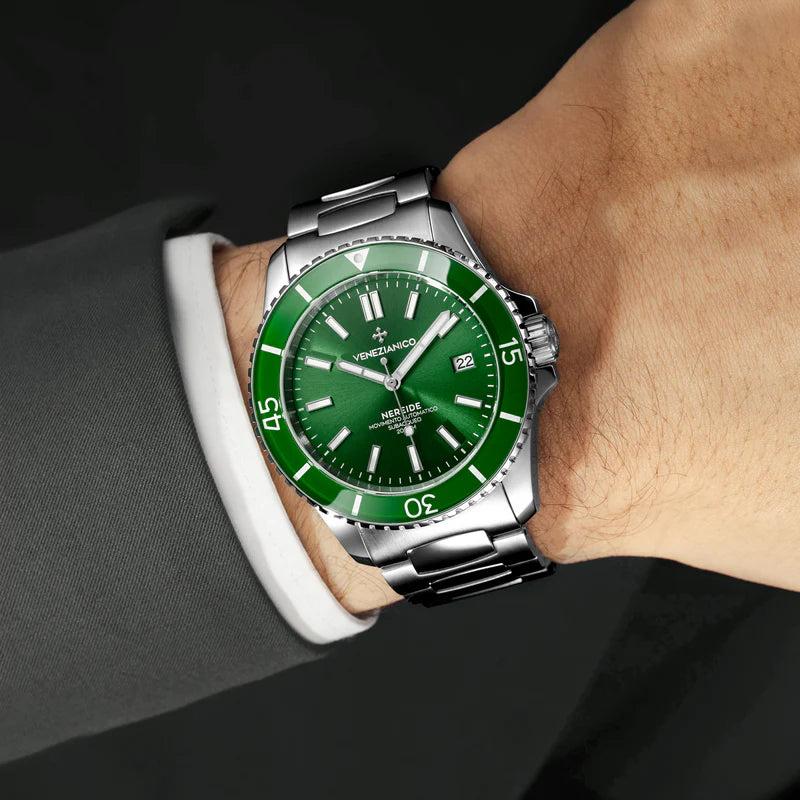 Venezianico Nereide 42mm green automatic steel watch 3321501C