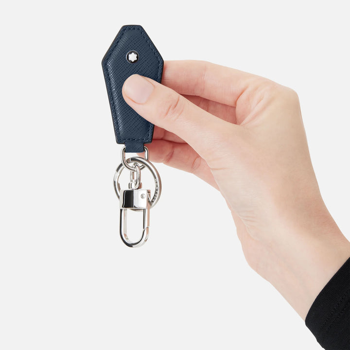 Montblanc ink blue Sartorial diamond-shaped key ring 131739