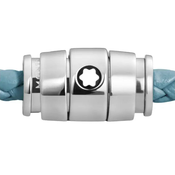 Montblanc 3-Ring-Stahlarmband und Meisterstück Blue Fumè-Leder, Größe M 13429363