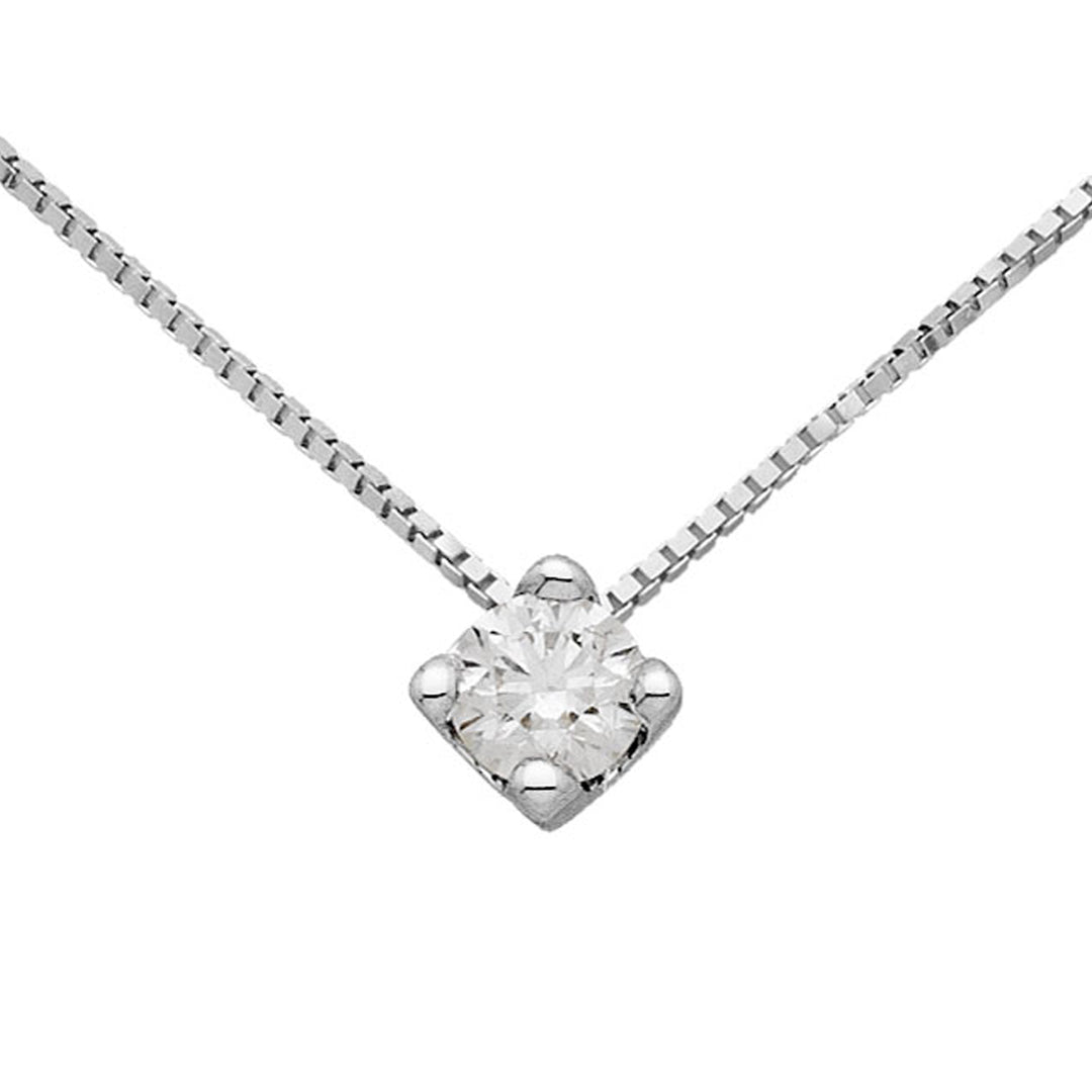 Capodagli-Diamanthalskette aus 18-karätigem Weißgold mit Diamantlünette und runden Spitzen, CAP1968