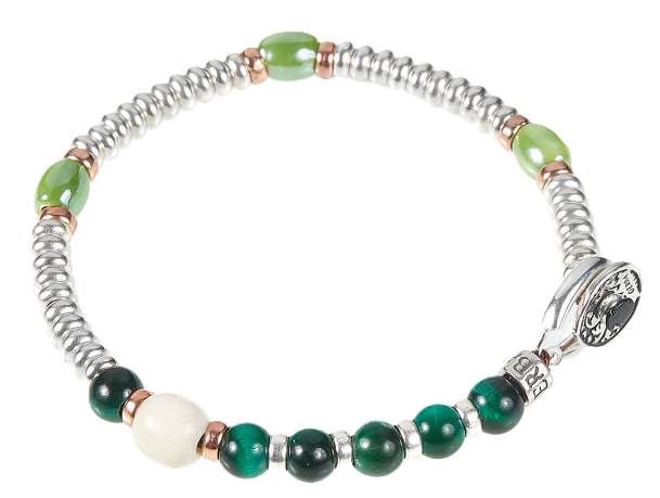 Gerba Armband 925 Silber Keramik Tigerauge MA14