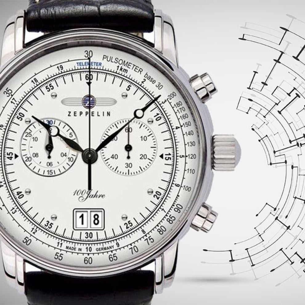 Zeppelin horloge 100 Years Zeppelin Chronograph 42mm zilver quartz staal 7690-1