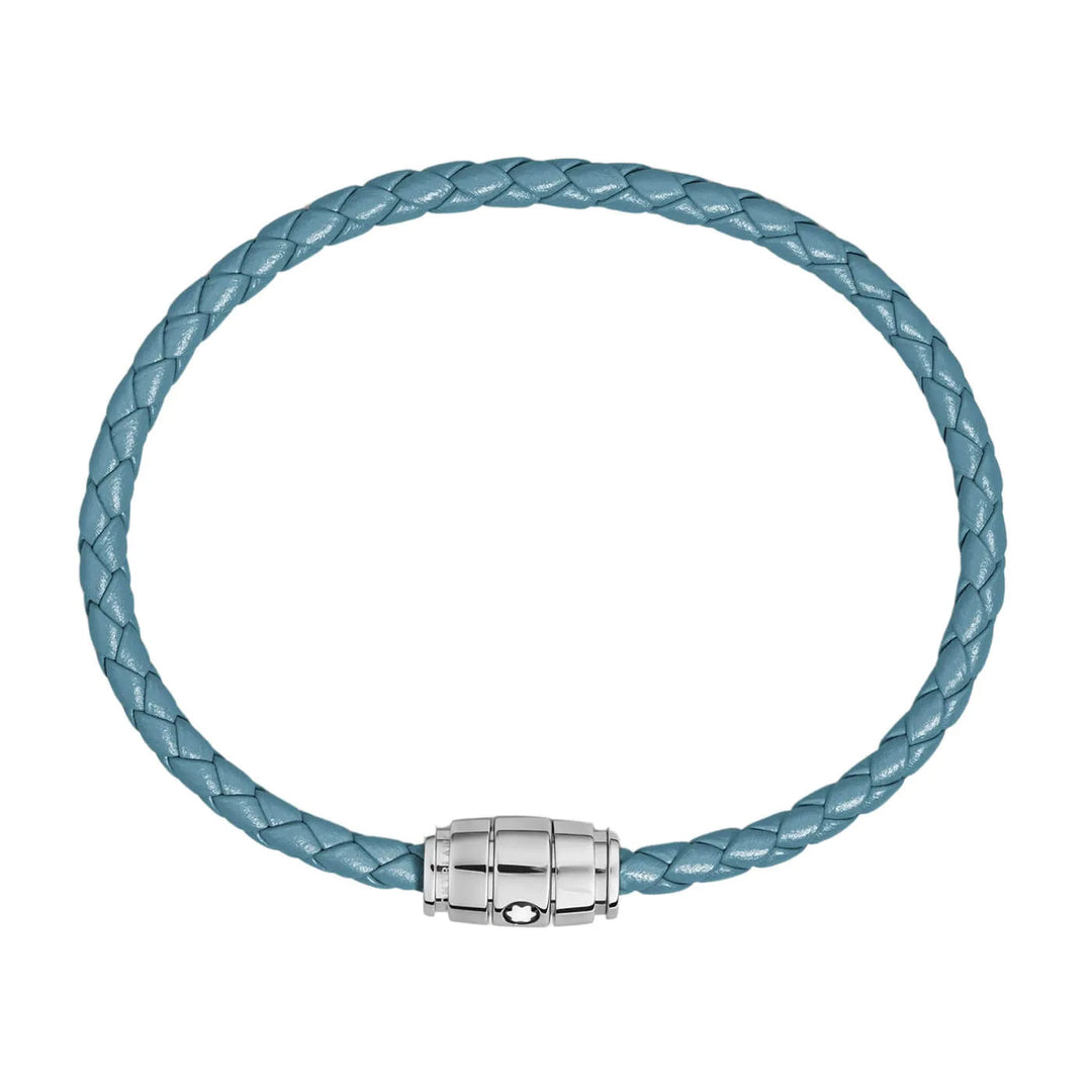 Montblanc 3-Ring-Stahlarmband und Meisterstück Blue Fumè-Leder, Größe M 13429363