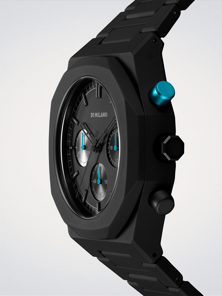 D1 Milano Houtskool Zwart Polychrono 40,5 mm D1-PHBJ07