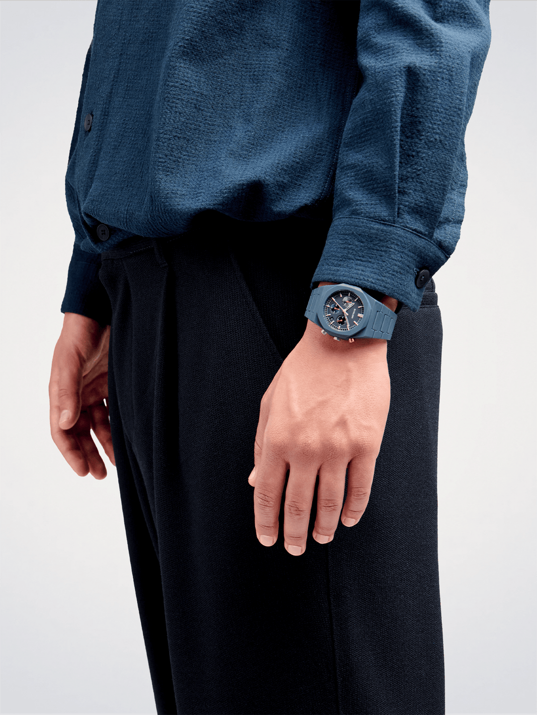 D1 Milano Neptune Blue Polychrono 40.5mm D1-PHBJ09