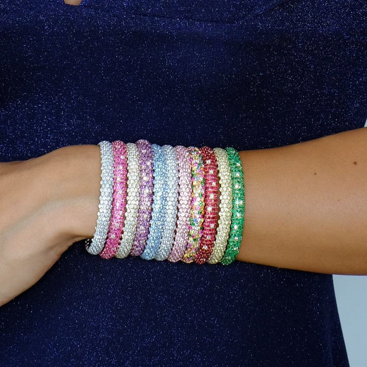 Zydo roségouden amethist koepelvormige elastische armband 60862