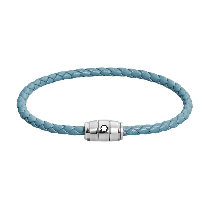 Montblanc 3-Ring-Stahlarmband und Meisterstück Blue Fumè-Leder, Größe M 13429363