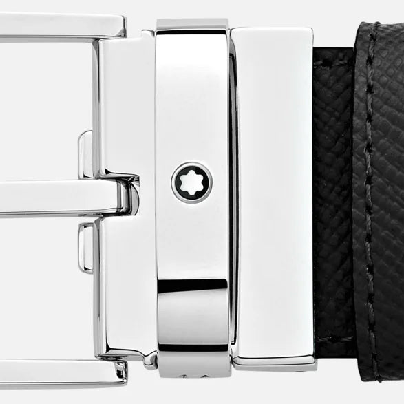 Montblanc Omkeerbare riem in zwart leer/bruin 35 mm 118436