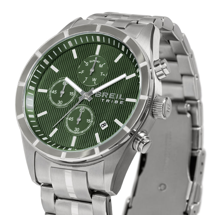 Breil Captain Chrono Uhr 42 mm grüner Quarzstahl EW0796