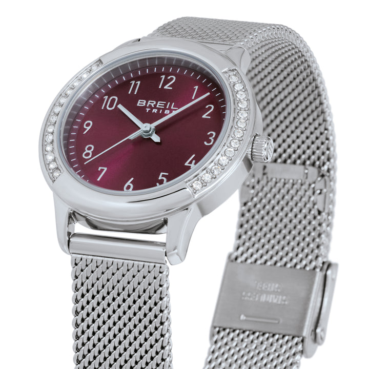 Breil Eye To Eye horloge 30mm bordeaux quartz staal EW0804