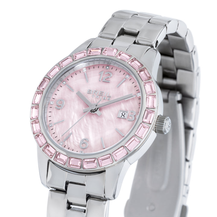 Breil Glow And Go Uhr 30 mm rosa Perlmutt-Quarzstahl EW0824