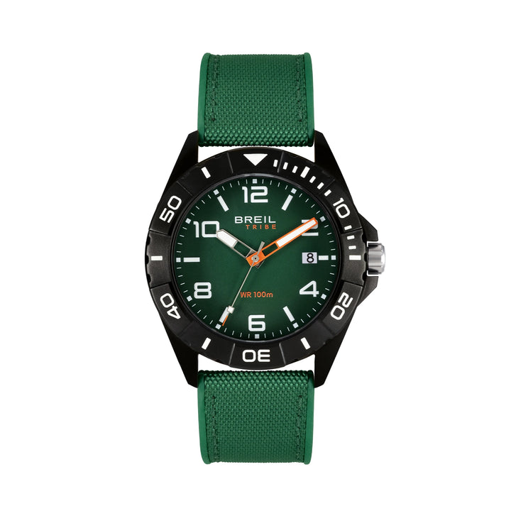 Breil watch Black Horizon 42mm green quartz steel black PVD finish EW0836