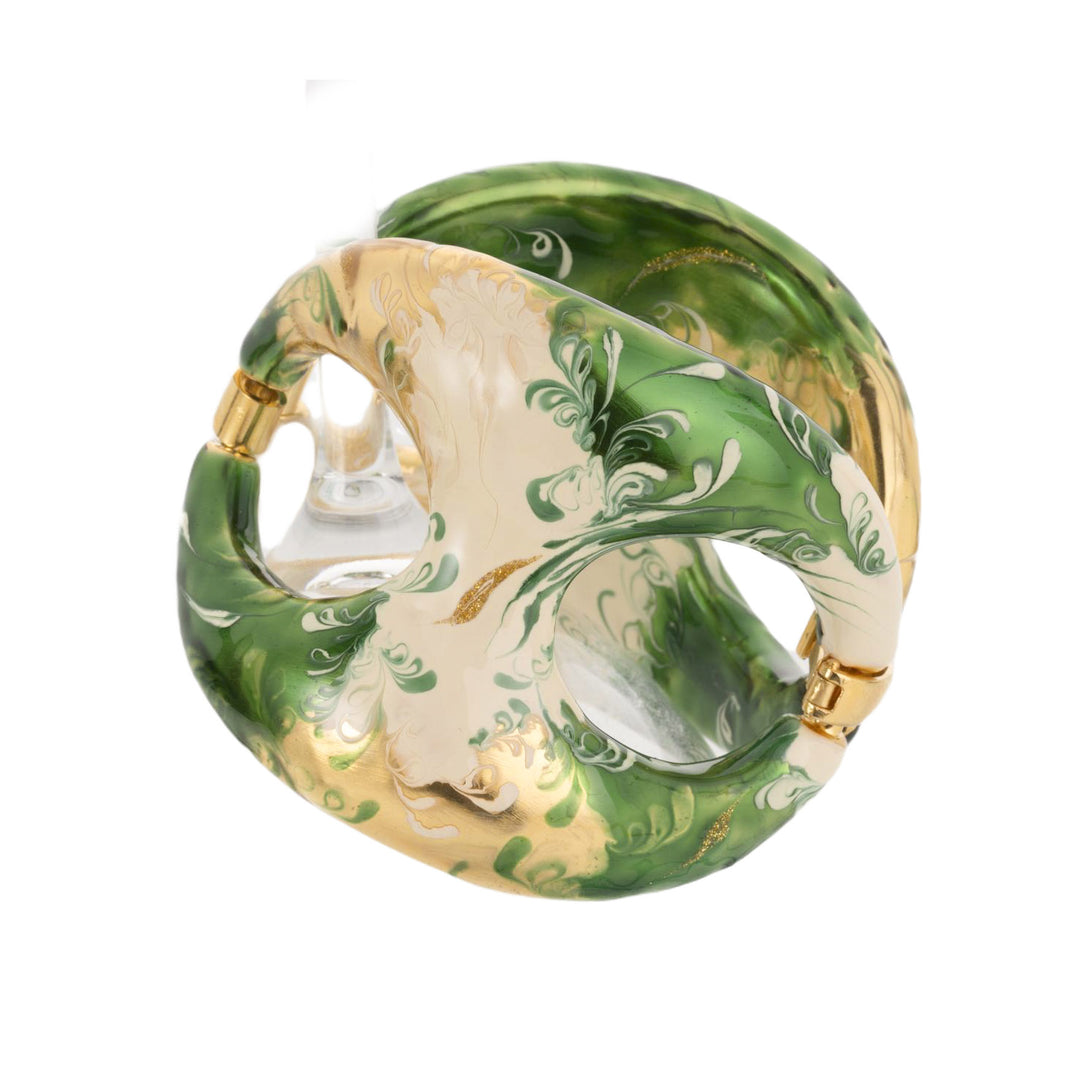 Federica Rossi Sea Collection armband Maglia Marina brons PVD afwerking 18kt goud groen en crème email FR.BR.24