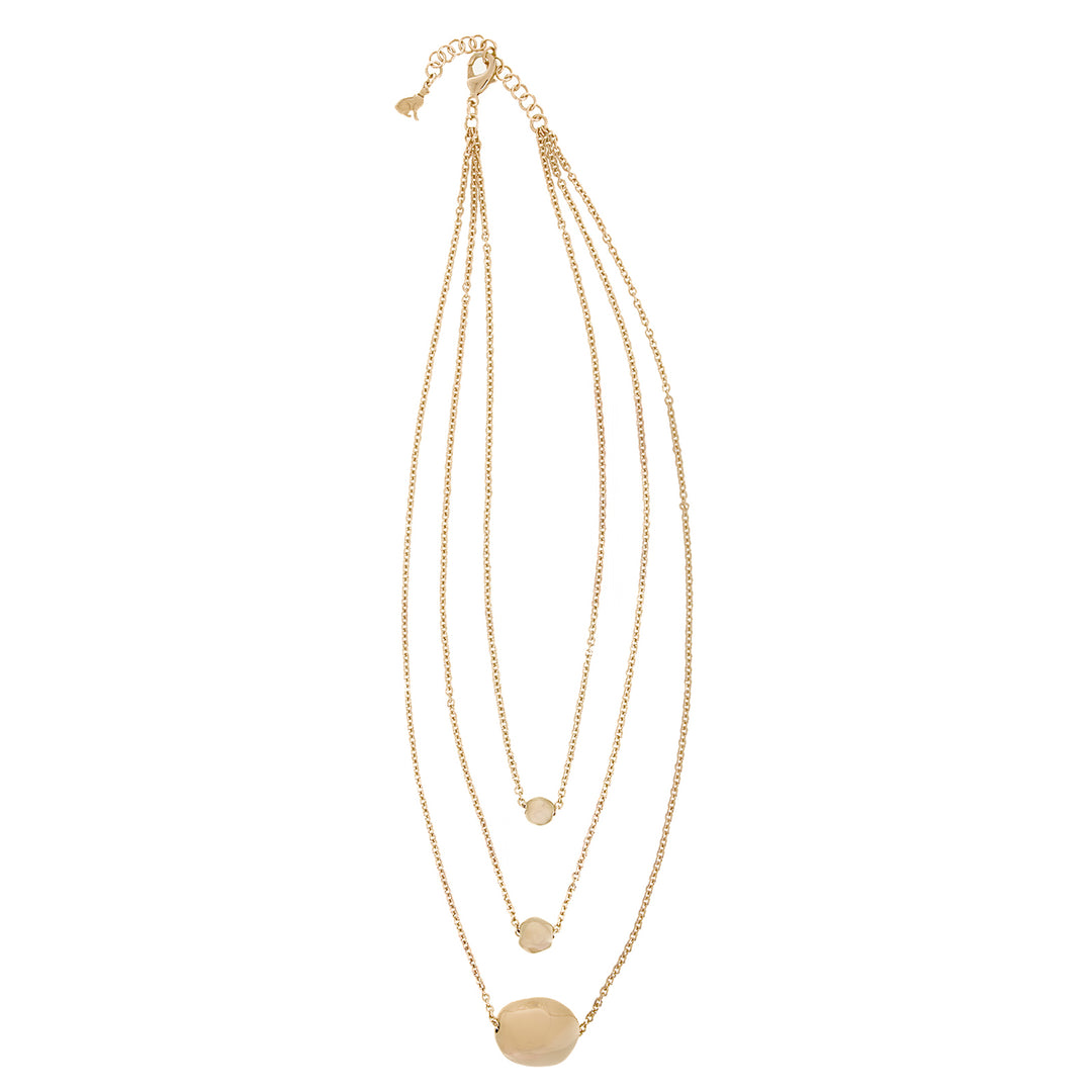 Federica Rossi multi-strand necklace 3 Stone bronze PVD finish 18kt gold FR.CO.27