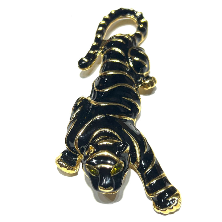 Federica Rossi panterbroche brons PVD afwerking 18kt geelgoud email FR.SP.04