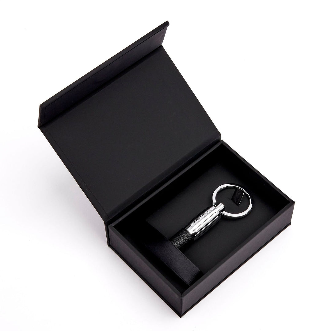 Hugo Boss Pure iconische sleutelhanger zwart HAK410A