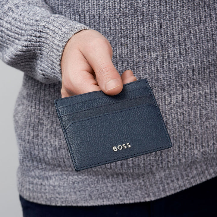 Hugo Boss Classic Grained Navy Card Holder HLC416N