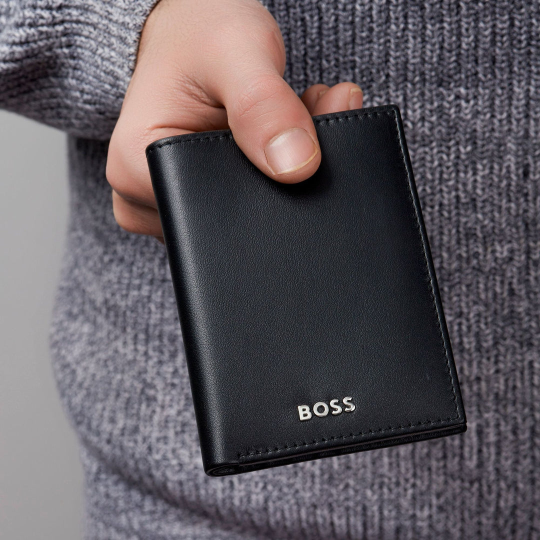 Hugo Boss Classic Smooth Folding Card Holder Black HLE403A