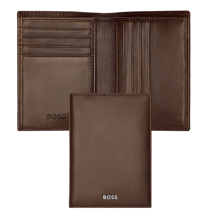 Hugo Boss Classic Smooth Brown Folding Card Holder HLE403Y