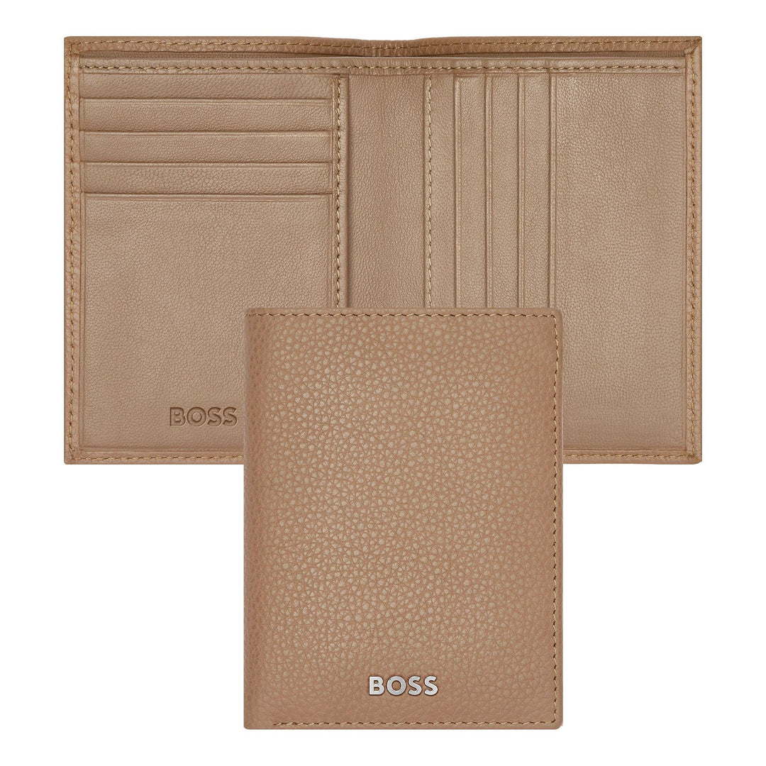 Hugo Boss Classic Grained Camel Folding Card Holder HLE416X