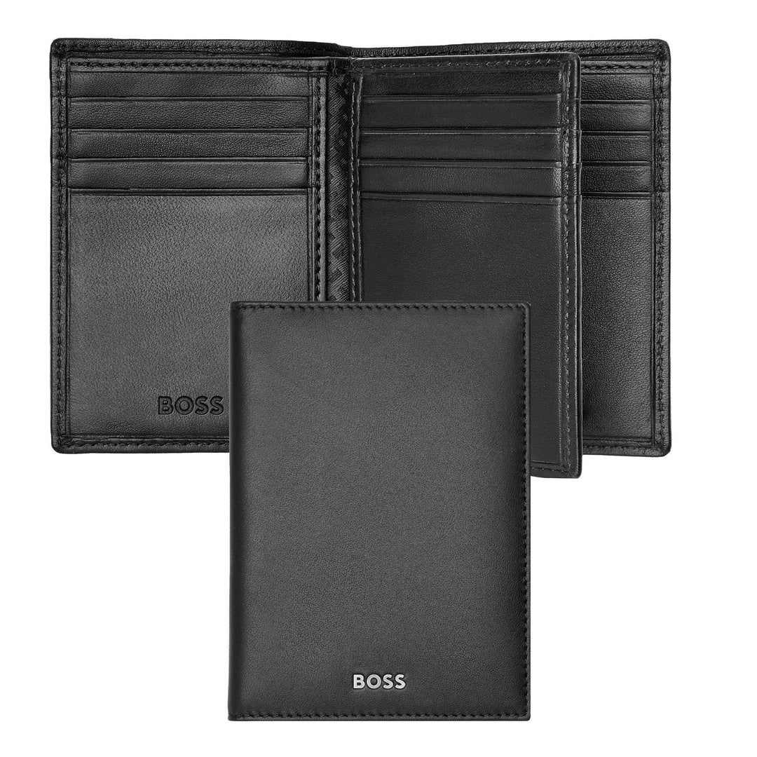 Hugo Boss Trifold Card Holder Classic Smooth Black HLF403A